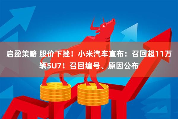 启盈策略 股价下挫！小米汽车宣布：召回超11万辆SU7！召回编号、原因公布